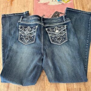 Stretch Boot Cut with Embellished pockets size 12